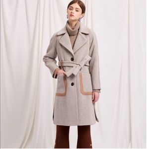 Petite Studio NYC Christie Wool Coat in Oatmeal